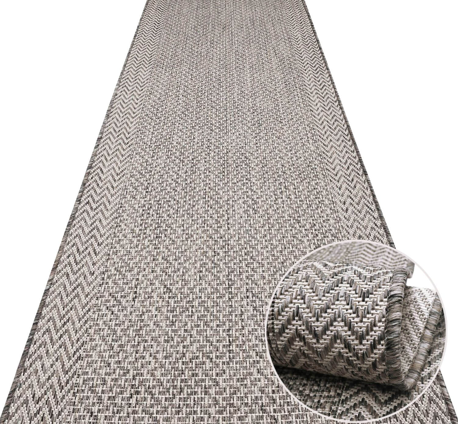 Chodnik Sznurkowy Geometryczny Szary / Brązowy Jeans 07