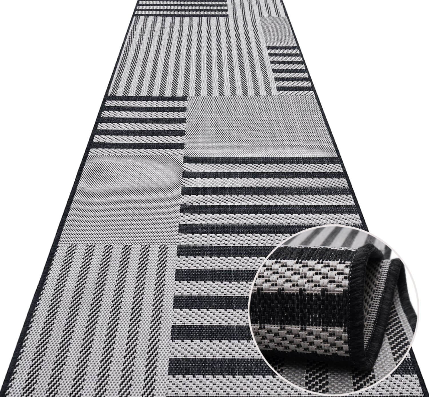 Chodnik Sznurkowy Geometryczny Szary Jeans 06